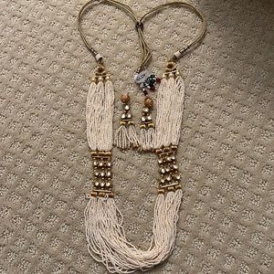 Indian designer small pearl and gold jewelry set